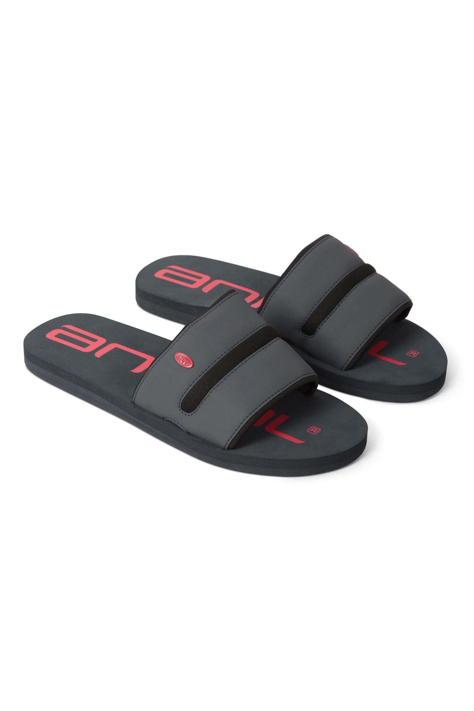 Animal Animal Men's 'Wave' Comfortable Beach Slip on Slider in Charcoal - 2