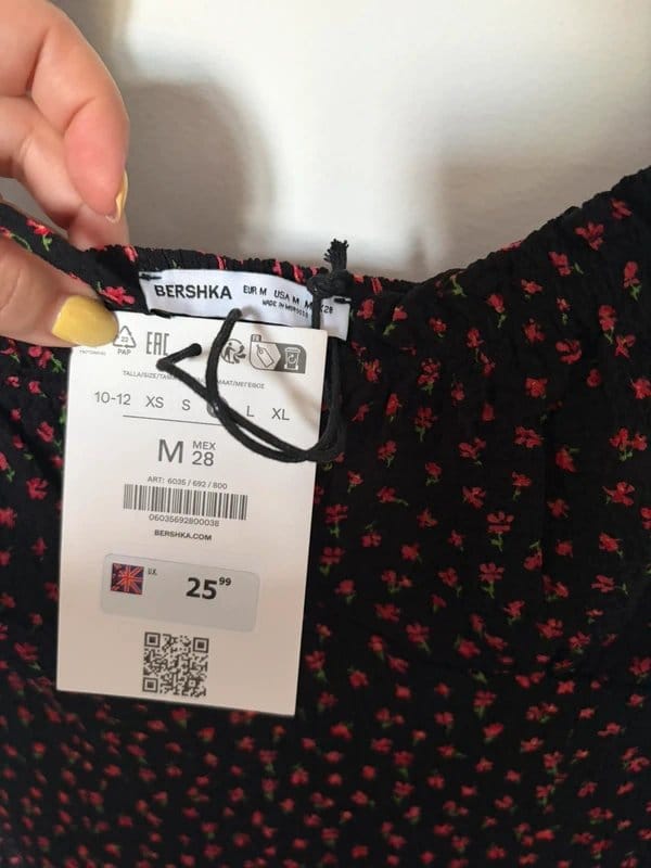 Bershka Black Floral Midi Dress