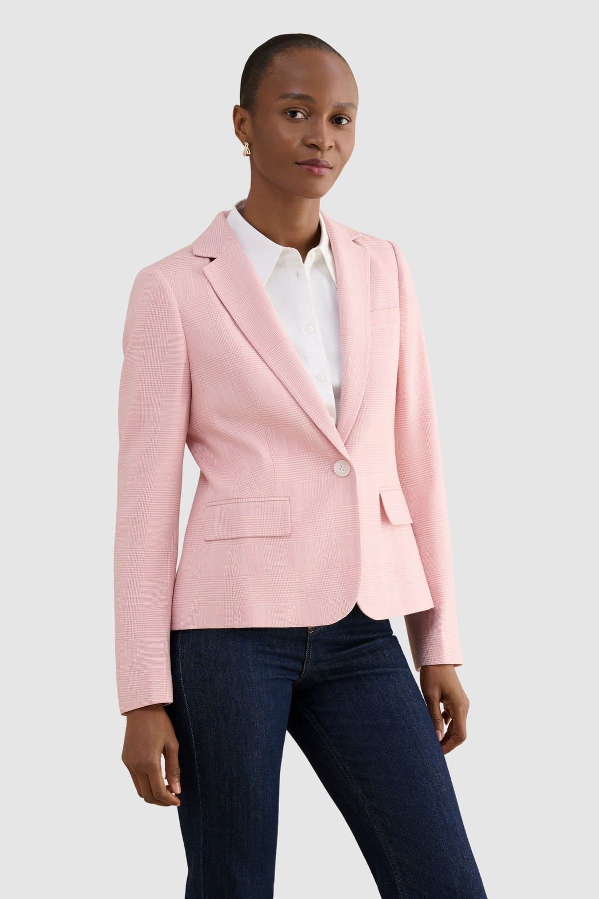 Hobbs London Hobbs London Women's Blake Single-Button Tailored Blazer in Light Pink