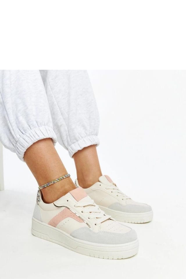 Love Lace Love Lace Women's Sport Platform Sneakers Lace Up Rubber Sole Casual Shoes in White - 2