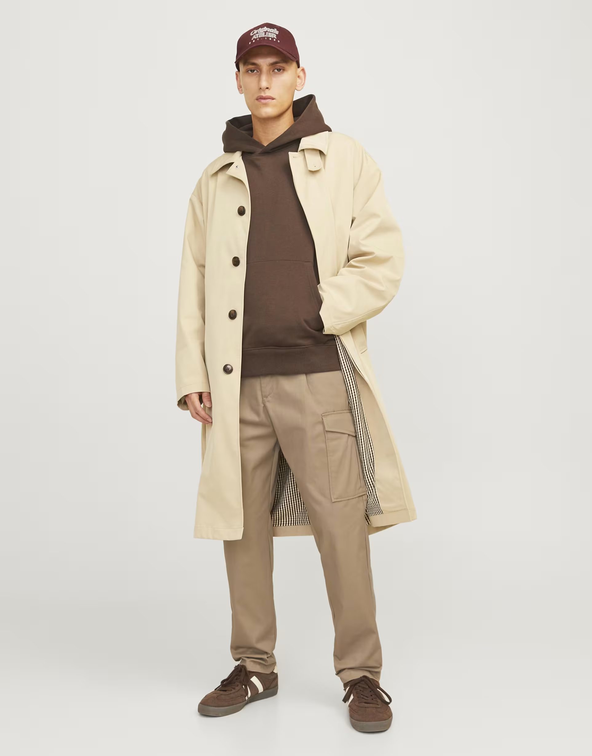 ASOS Jack & Jones cargo trousers in brown - 1