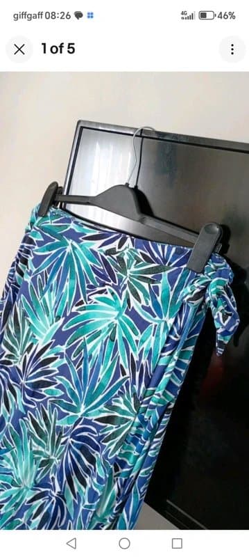Antibes Blanc Ladies size XL designer floral tropical wrap summer skirt
