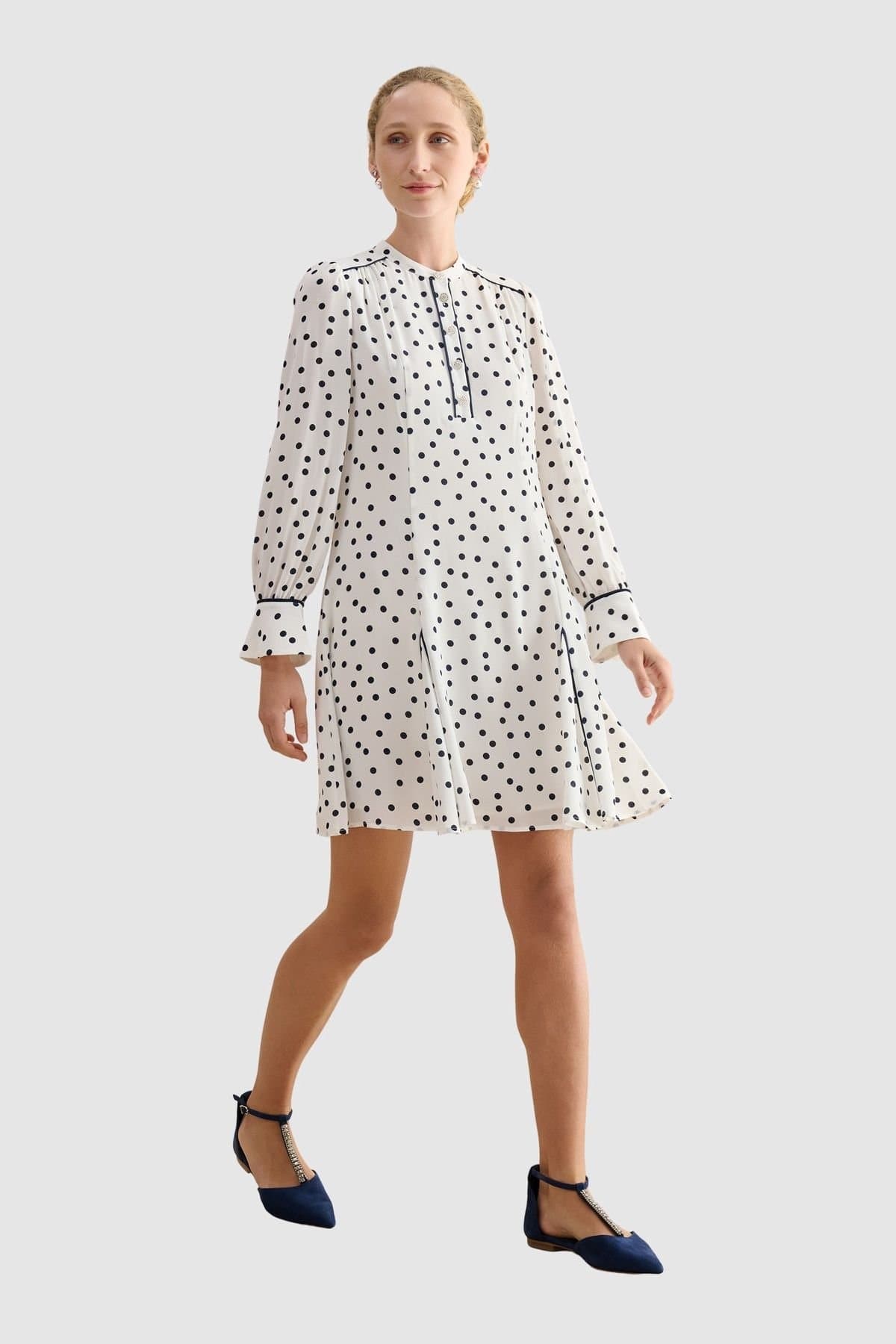 Hobbs London Hobbs London Women's Ruth Polka Dot Mini Dress in Off-White