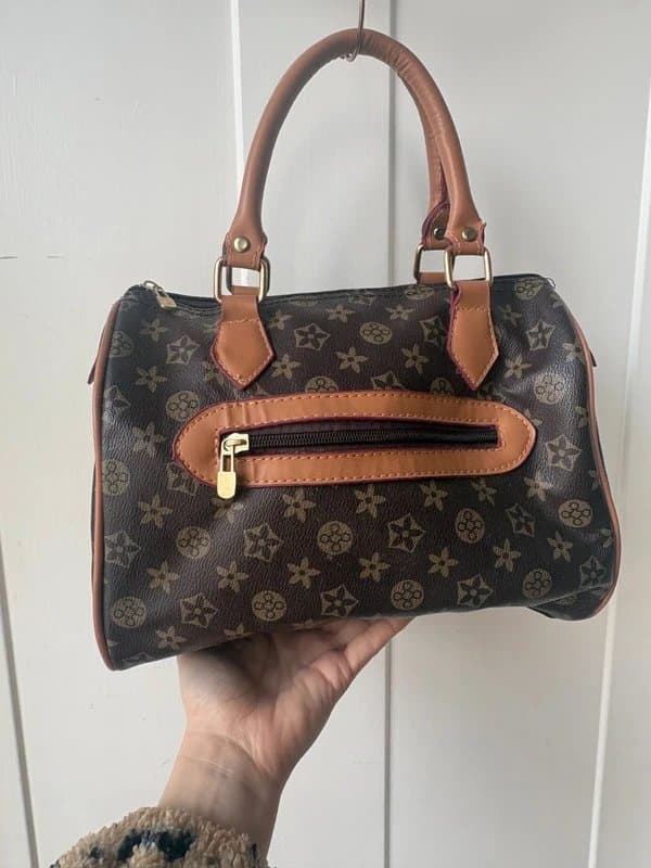 Cute 👜 Y2K Brown Monogram Mini Bowling / Top-Handle Bag