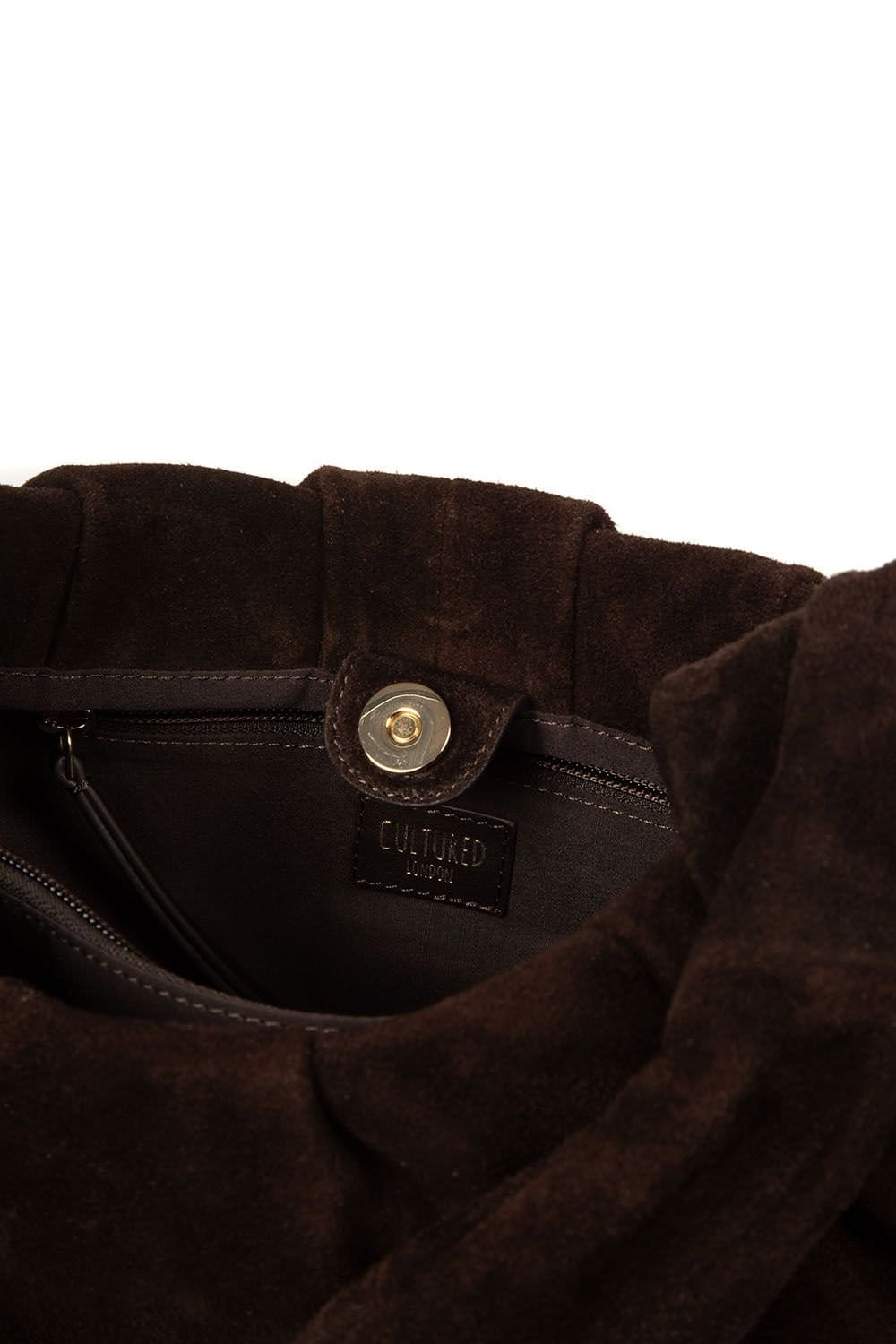 Cultured London Cultured London Women's 'Beatriz' Suede Handbag in Dark Brown - 4