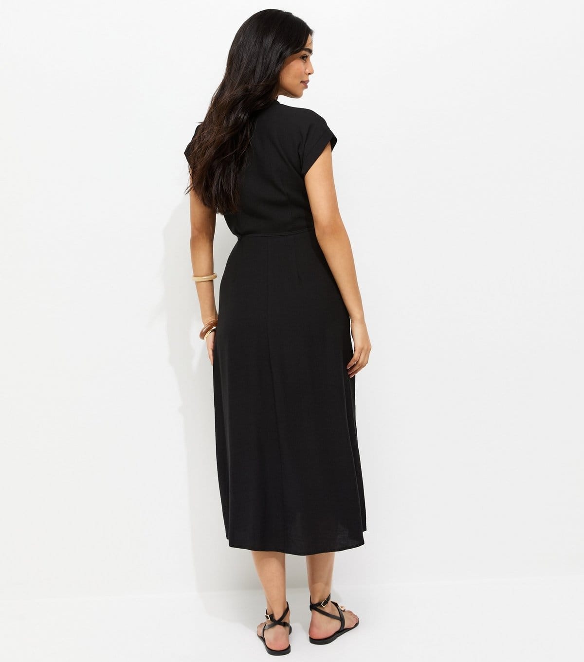 New Look Women's Black Toggle Shirt Midi Dress New Look - 4