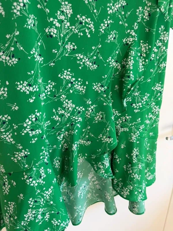 Topshop Topshop Green Floral Wrap Midi Skirt UK 10