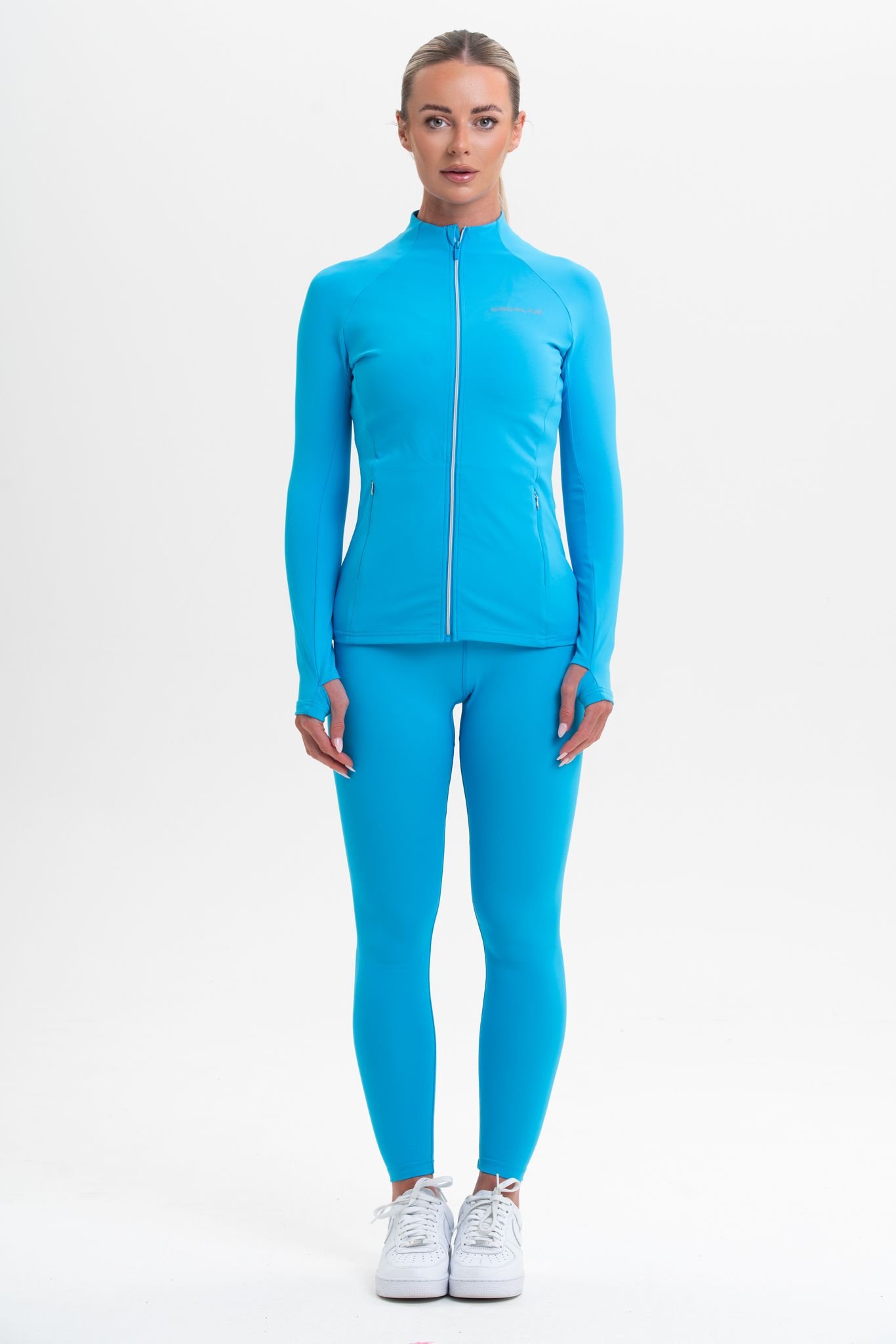 Discipline 365 Discipline 365 Women's Discipline Funnel Neck Sport Gym Zip Through Top Jacket in Blue - 2