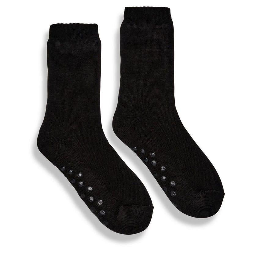 Ribbon Ribbon Men's Eskimo Style Fleece Socks in Black - 1