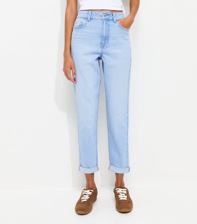 New Look Women's Bright Blue High Waisted Tori Mom Jeans New Look - 2