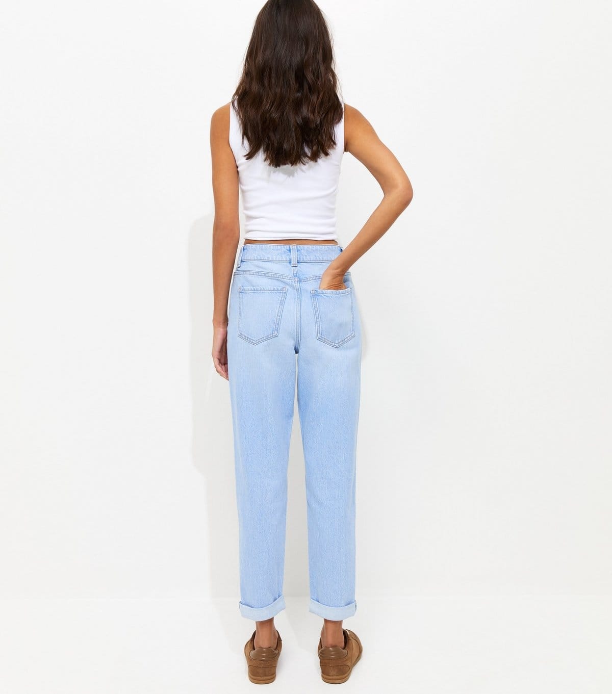 New Look Women's Bright Blue High Waisted Tori Mom Jeans New Look - 4