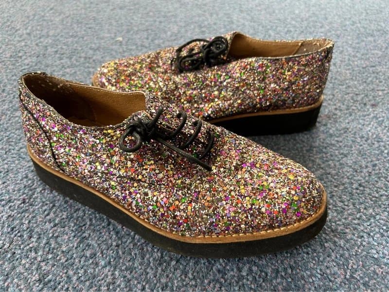 Topshop Sparkly Topshop rainbow glitter lace-up brogues with platform sole