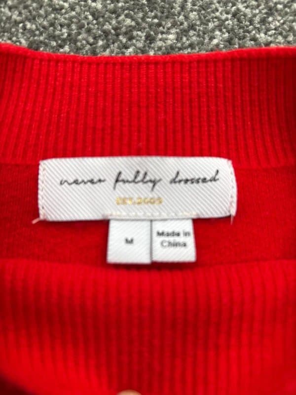 Never Fully Dressed Never Fully dressed red jumper. Medium