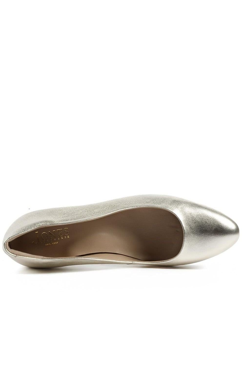 Jones Bootmaker Jones Bootmaker Women's Zoey Leather Court Shoes in Gold - 4