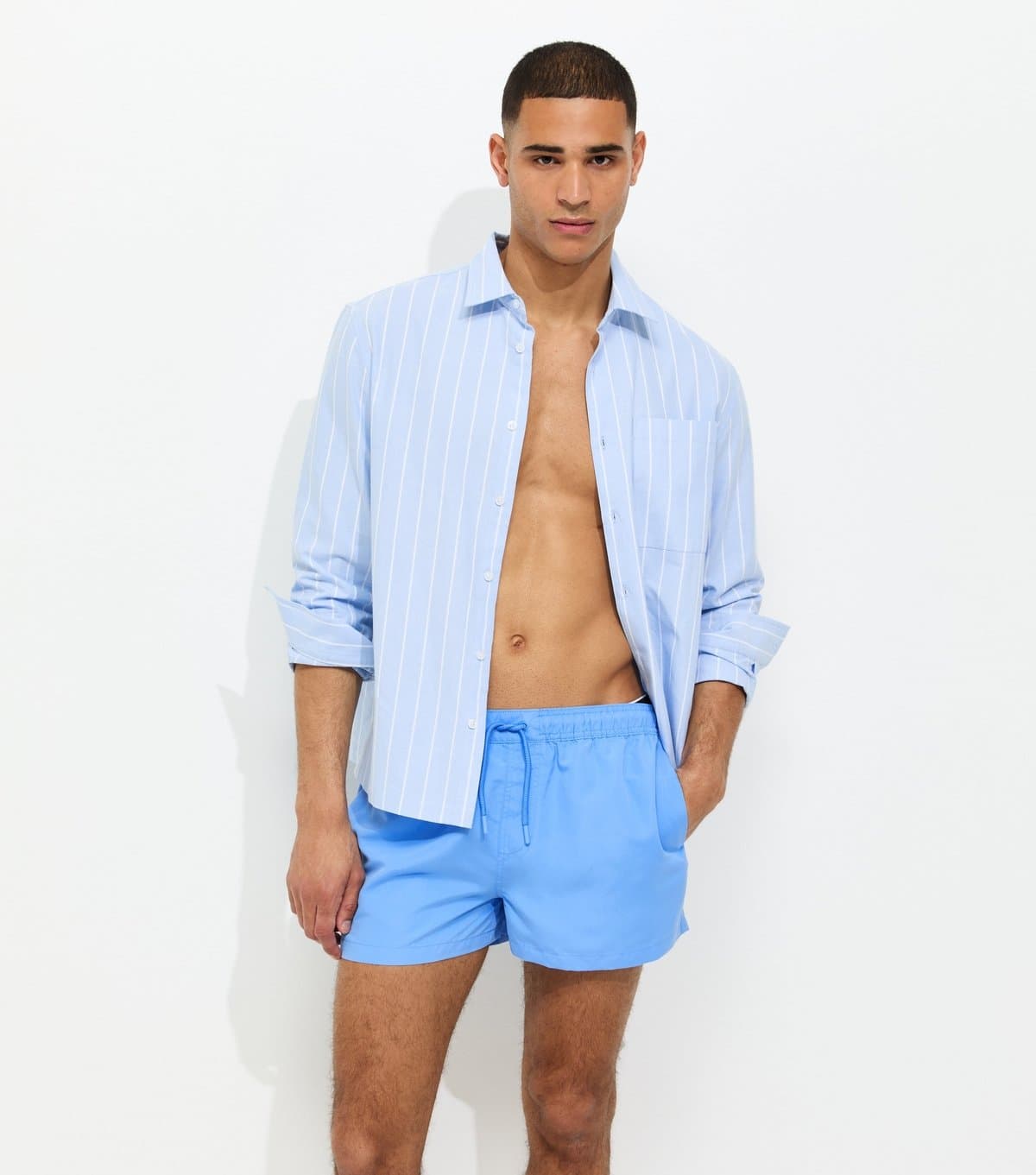 New Look Men's Light Blue Regular Short Length Swim Shorts New Look