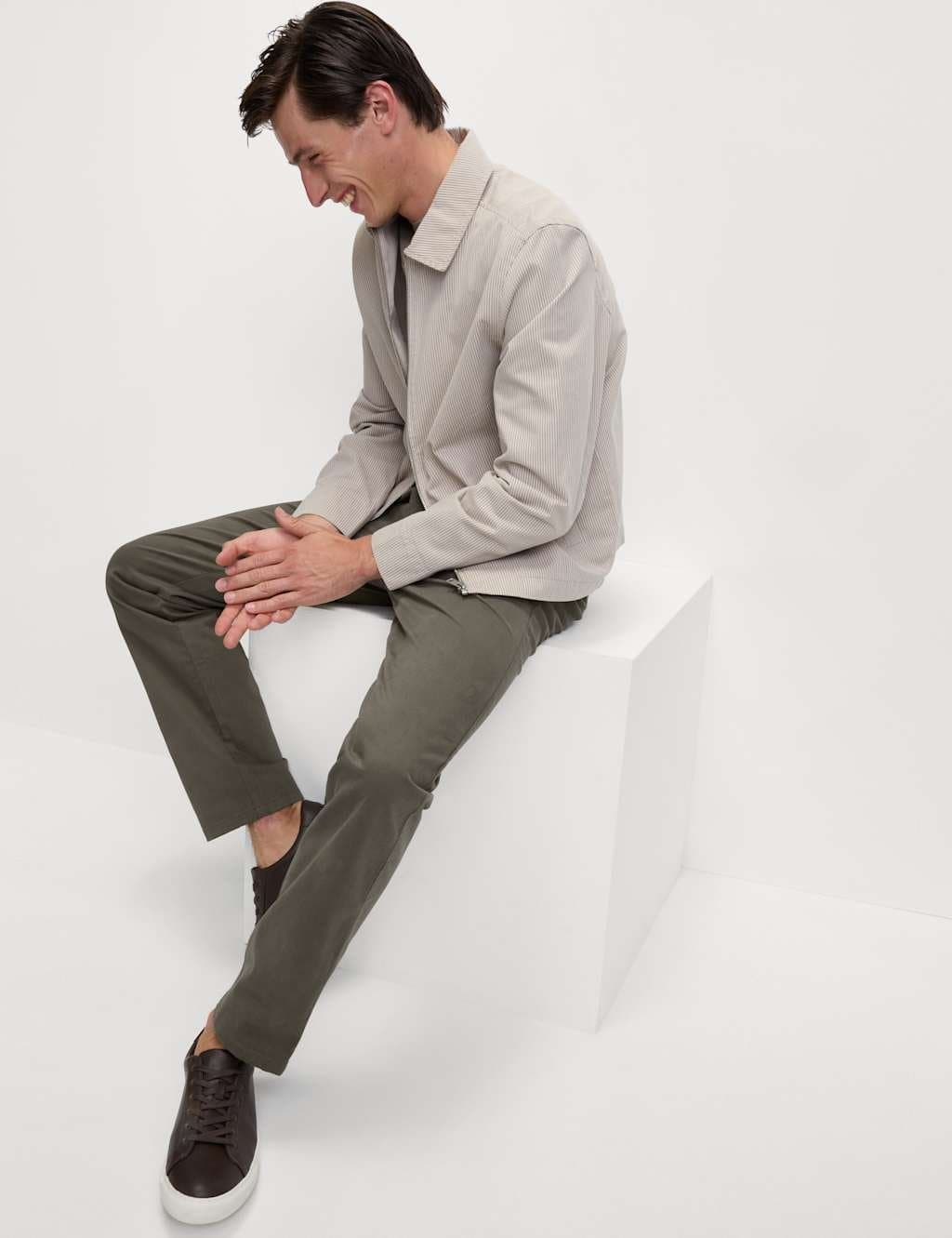 Marks & Spencer M&S Regular Fit Stretch Chinos Mole