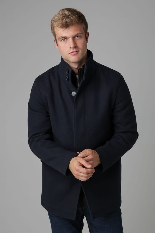Tokyo Laundry Tokyo Laundry Men's Padded Faux Wool Coat in Navy - 2