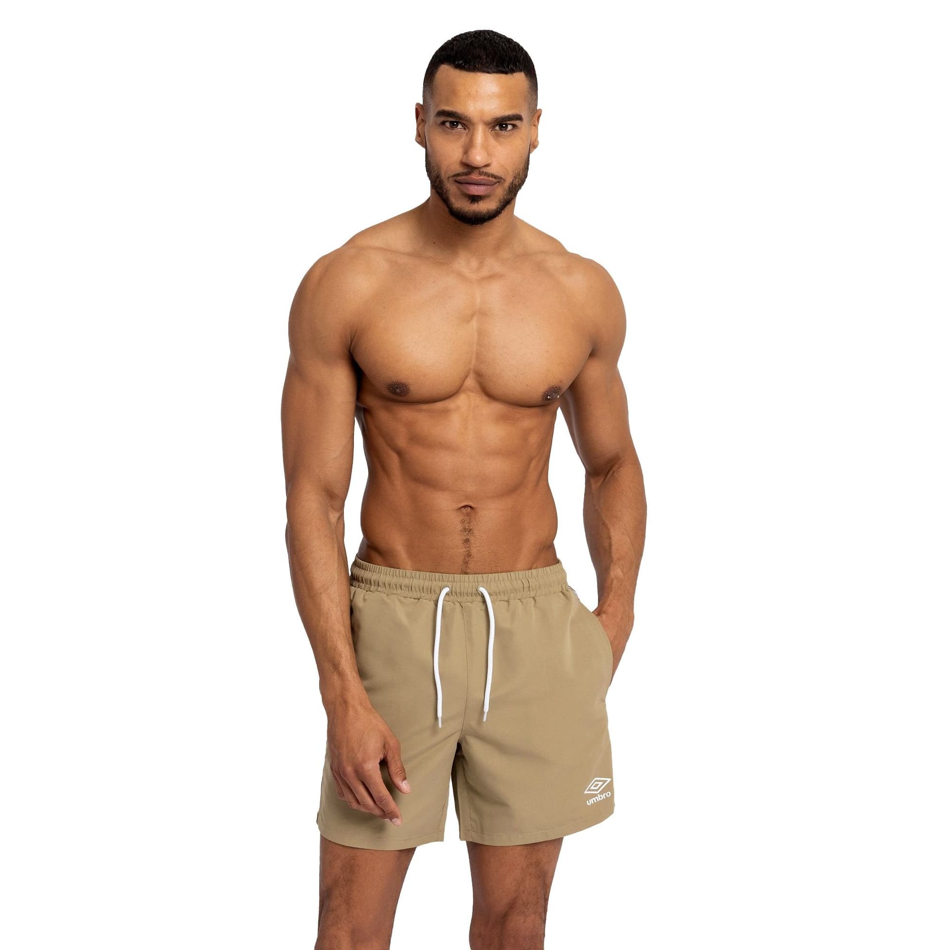 Umbro Umbro Men's Taped Swim Shorts in Khaki