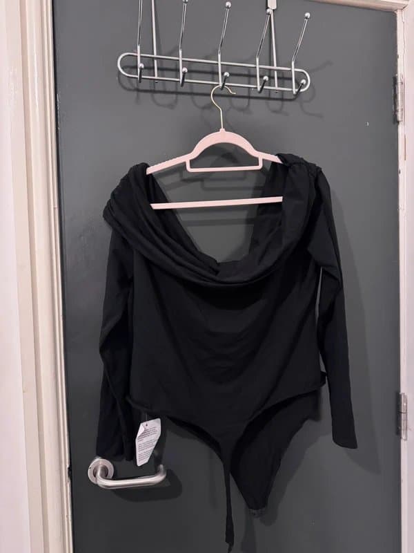 ASOS Black off- Shoulder long sleeve bodysuit
