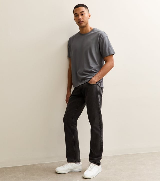 New Look Men's Mid Grey Oversized Short Sleeve T-Shirt New Look - 3