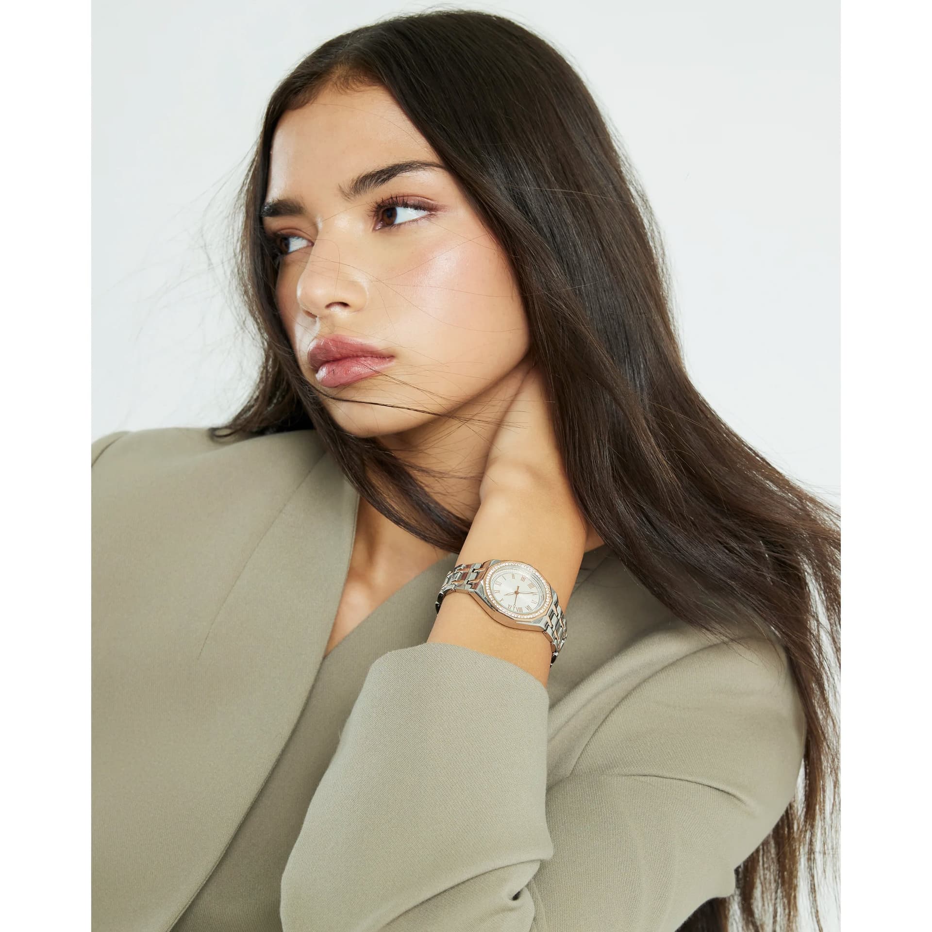 River Island River Island Womens Silver And Rose Gold Watch