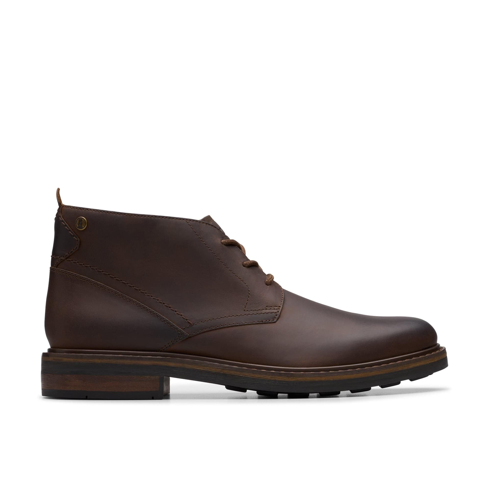 Clarks Clarks Men's Newford Mid Beeswax Leather Ankle Boots, Lace Up in Brown