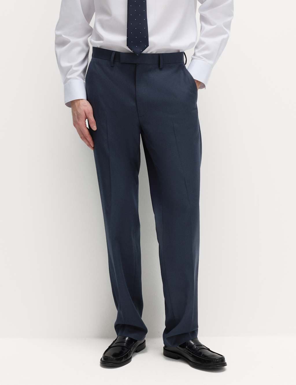 Marks & Spencer M&S Regular Fit Stretch Ultimate Suit Trousers Navy