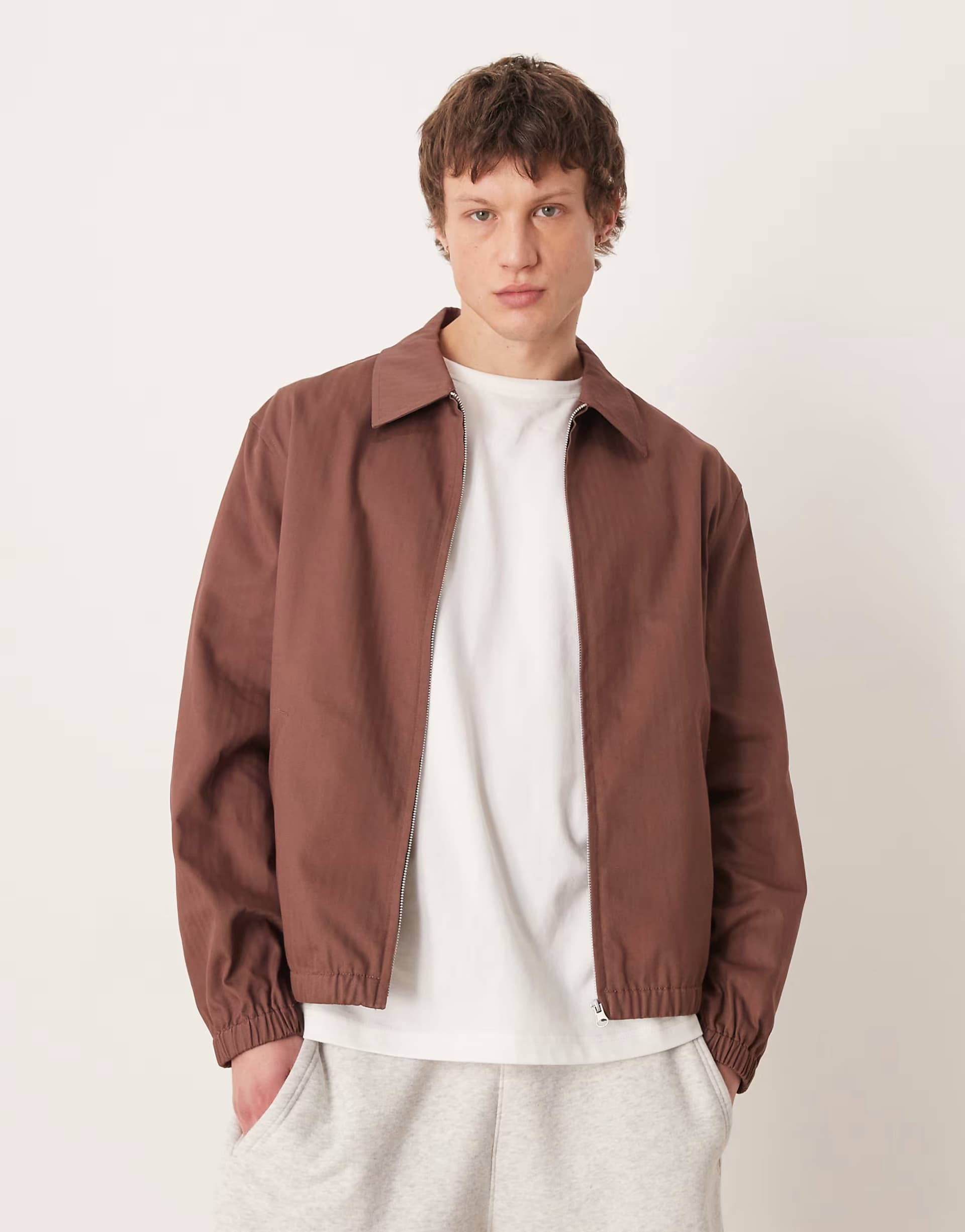 ASOS ASOS DESIGN herringbone jacket in rust