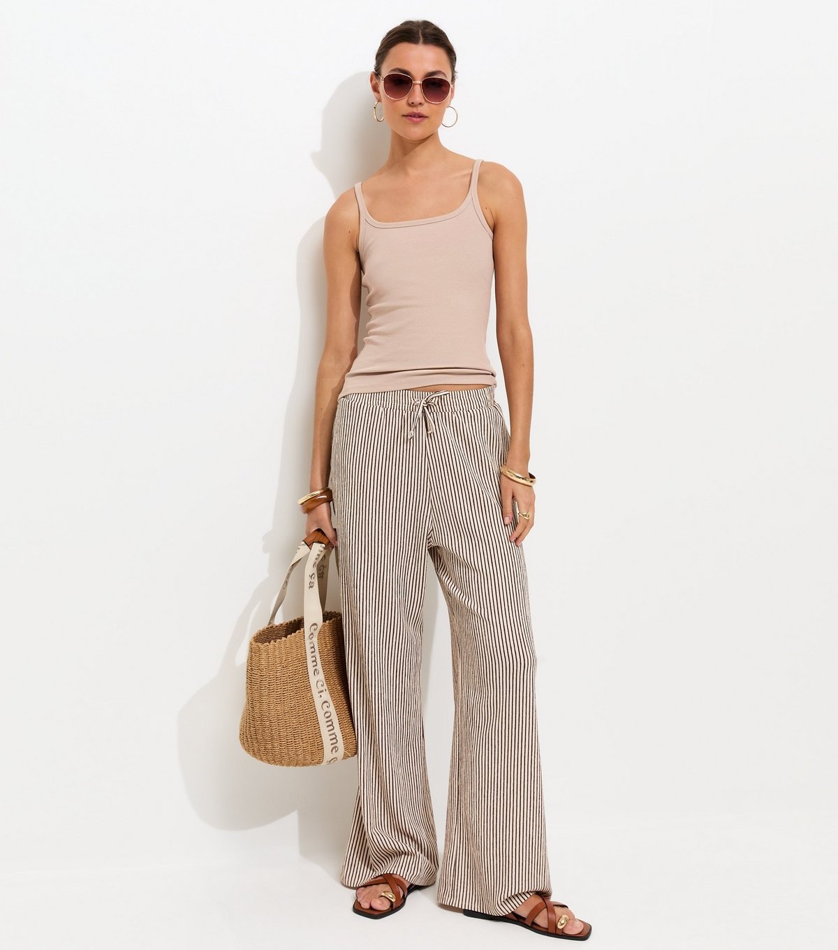 New Look Women's Mink Ribbed Strappy Cami Top New Look - 3