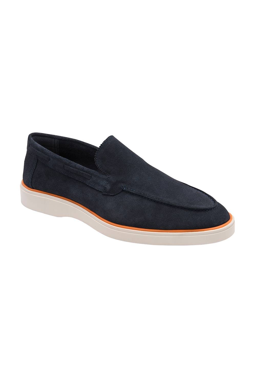 Frank Wright Frank Wright Men's Suede 'Simmons II' Loafers in Mid Navy - 4