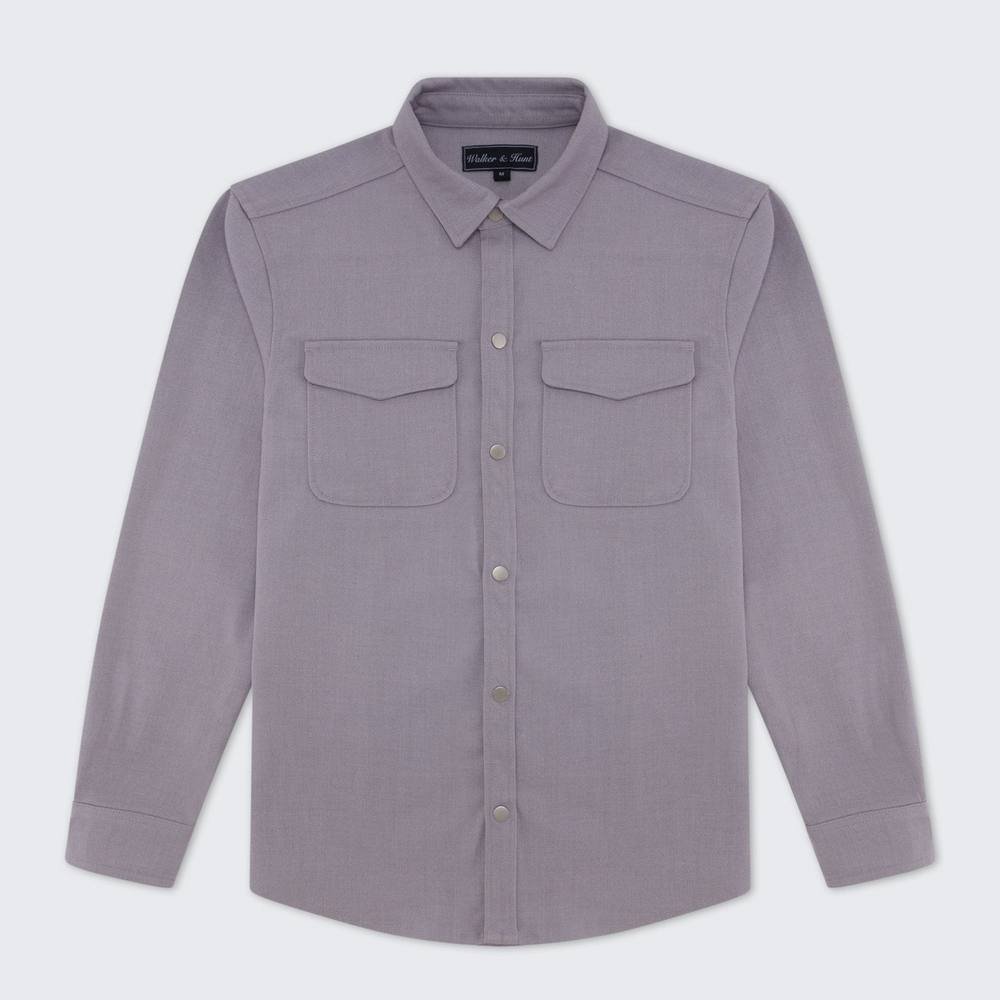 Walker & Hunt Walker & Hunt Men's Mason Overshirt in Grey - 2