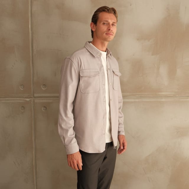Walker & Hunt Walker & Hunt Men's Mason Overshirt in Grey - 2