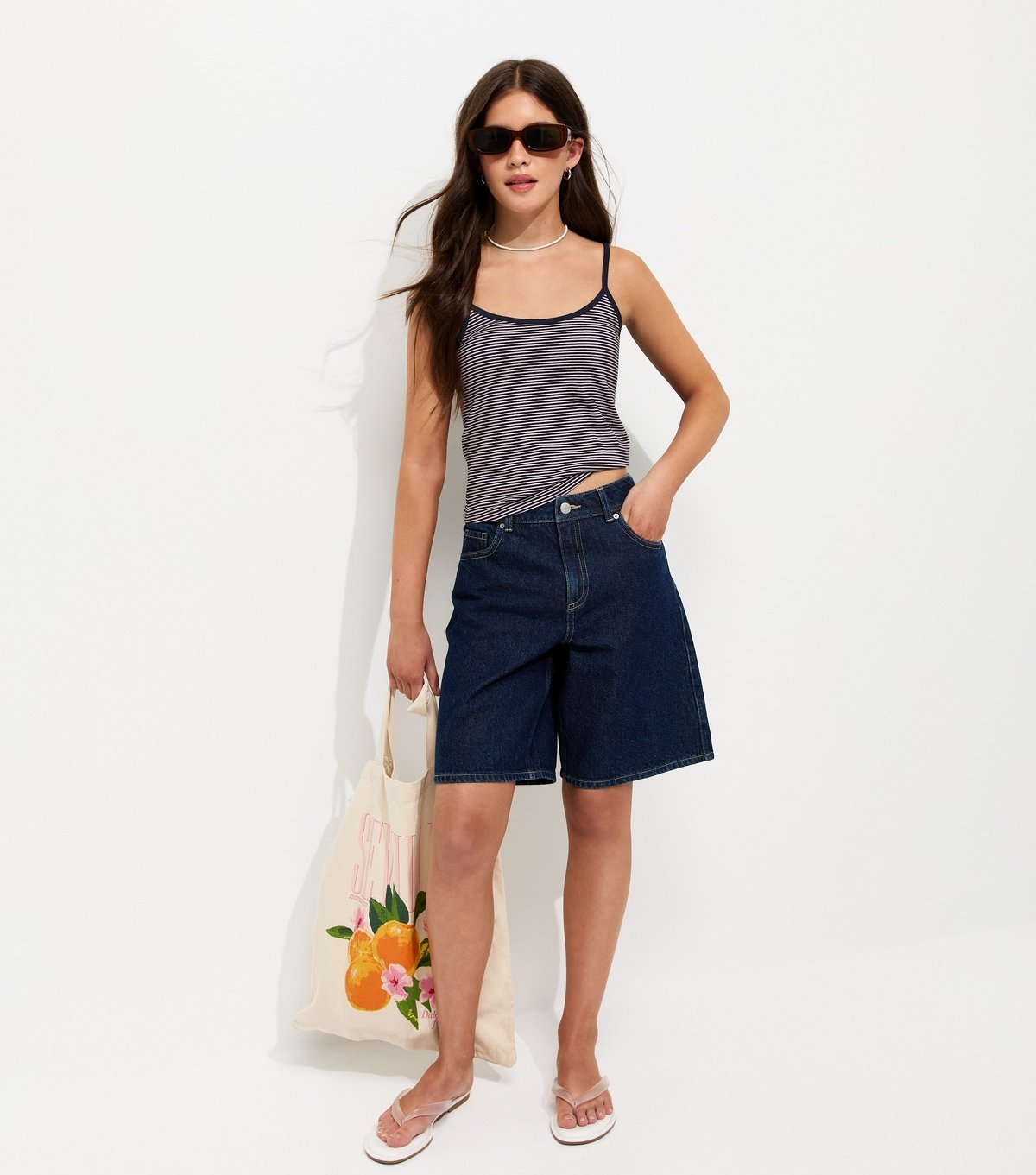 New Look Girls' Navy Striped Scoop Neck Cami Top New Look - 3