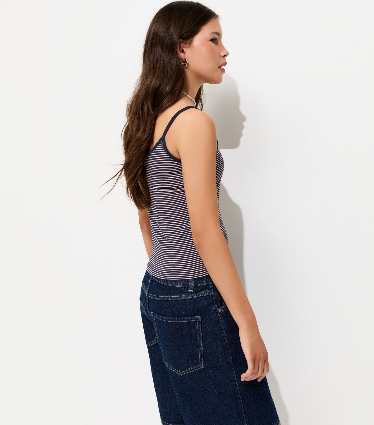 New Look Girls' Navy Striped Scoop Neck Cami Top New Look - 4