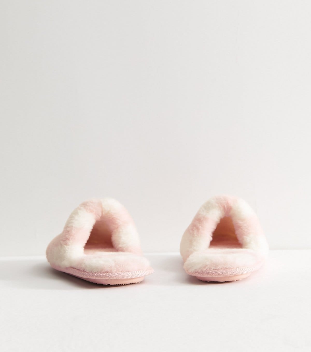 New Look Women's Pink Faux Fur Striped Slippers New Look - 4