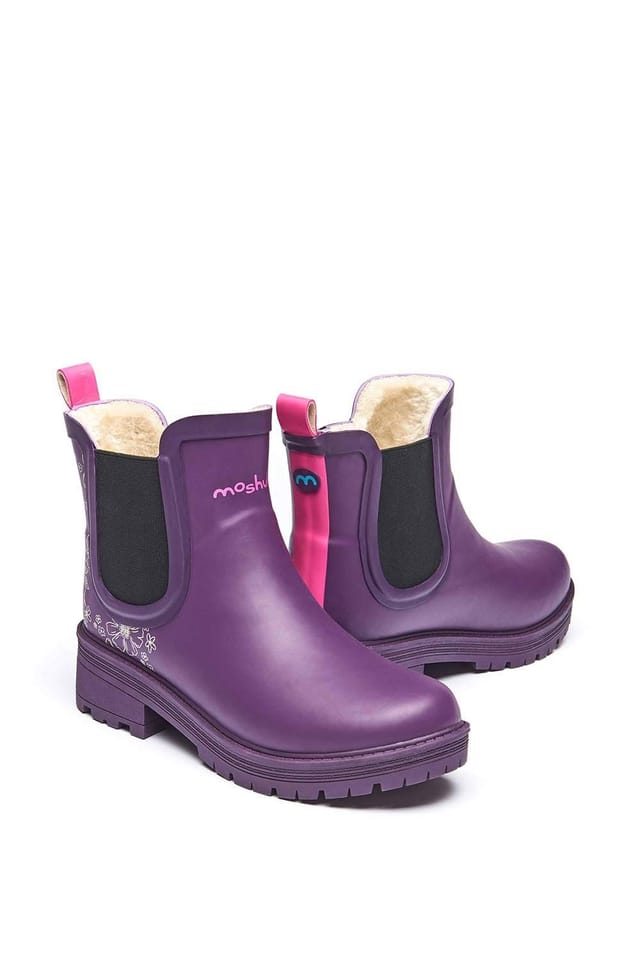 Moshulu Moshulu Women's 'Swale' Faux Fur Lined Wellies in Purple - 2