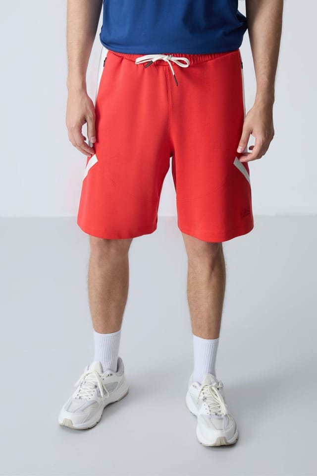Tommy Life Tommy Life Men's Fleece Sweat Shorts in Red - 2