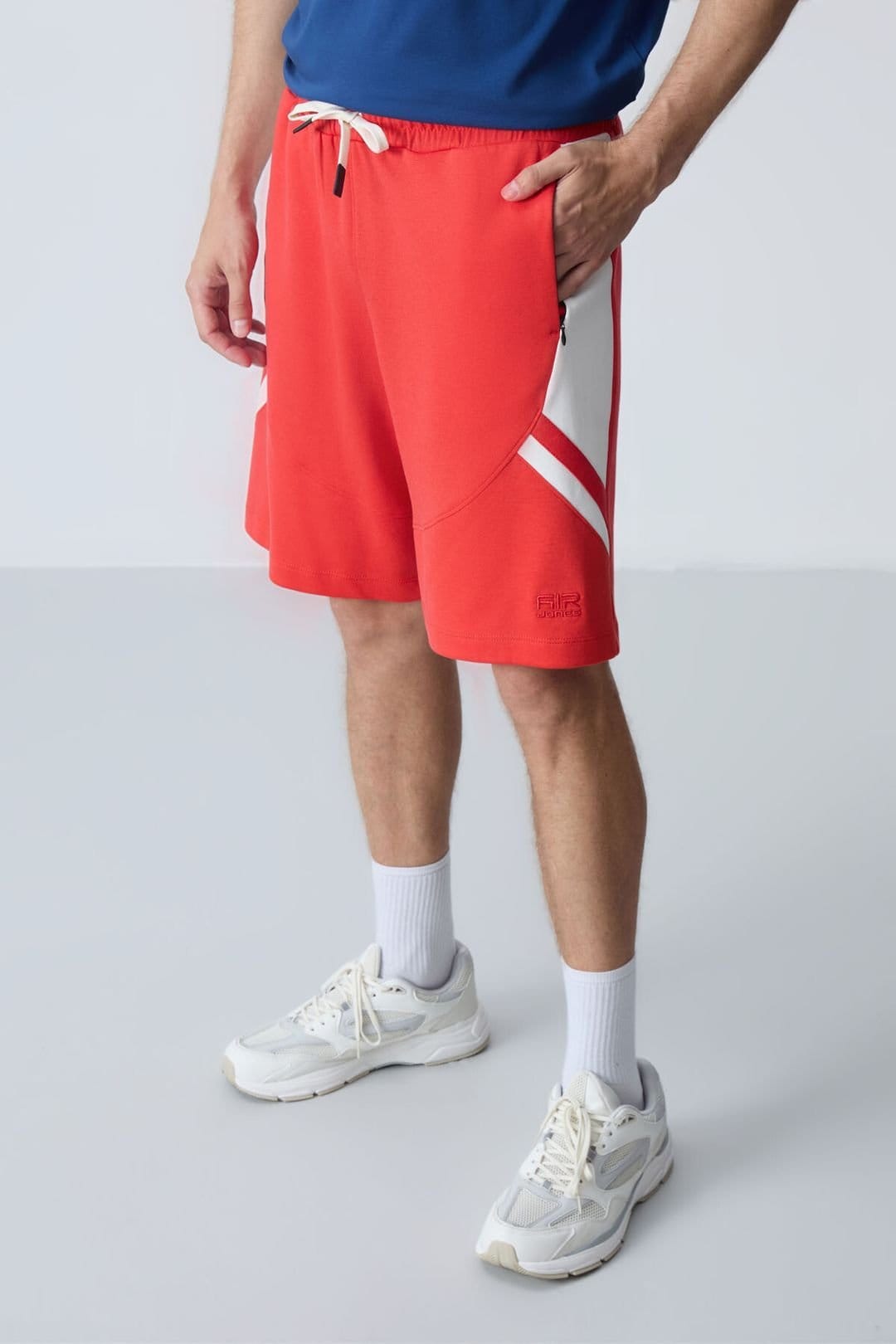 Tommy Life Tommy Life Men's Fleece Sweat Shorts in Red - 4