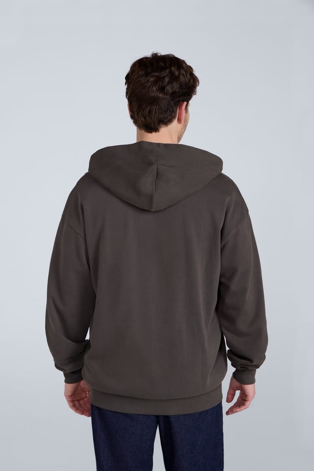 Animal Animal Men's 'Icon' Warm Comfortable Adjustable Hood Casual Logo Zip Through Hoodie in Khaki - 3