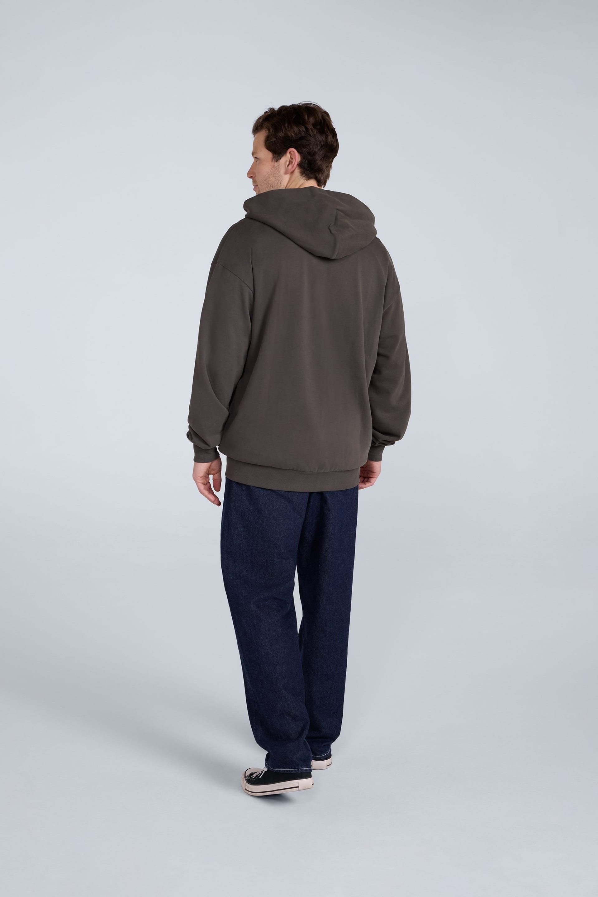 Animal Animal Men's 'Icon' Warm Comfortable Adjustable Hood Casual Logo Zip Through Hoodie in Khaki - 4