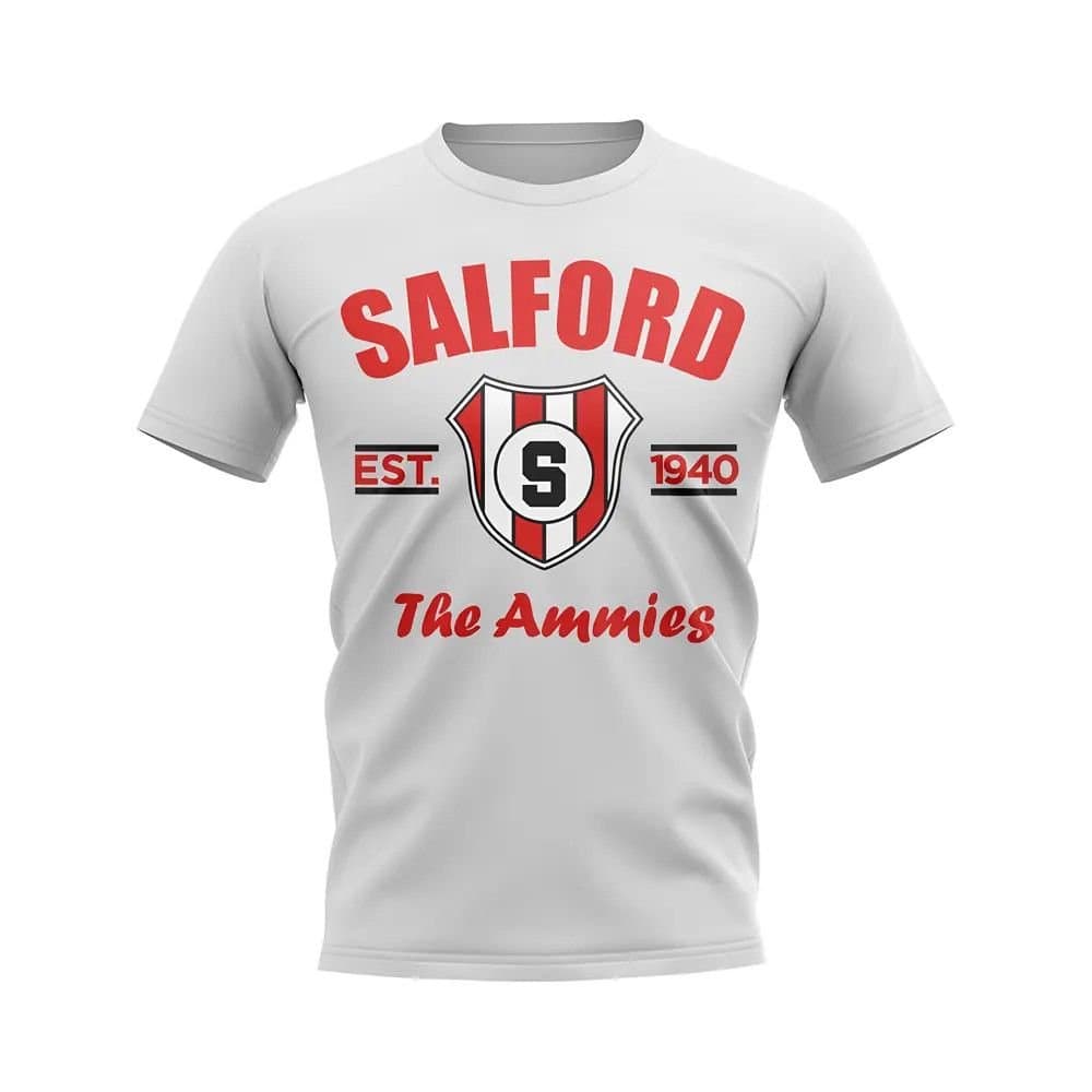 Salford City Salford City Men's Mens Established Football T-Shirt in White