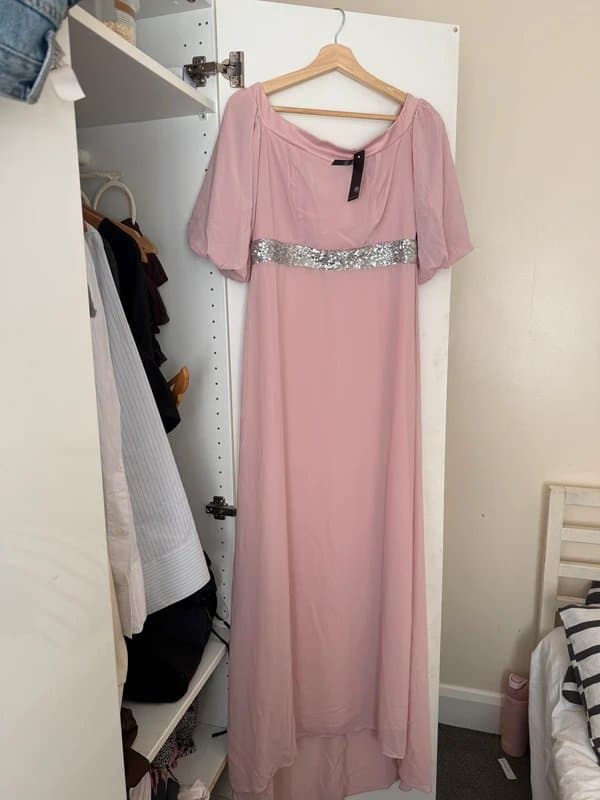 ASOS PINK Maxi dress embellished waist