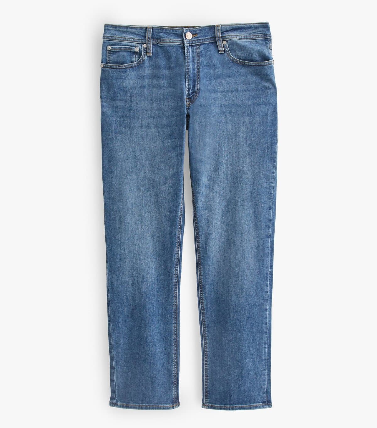 jack & jones Men's Blue Regular Fit Mid Rise Jeans Jack & Jones New Look