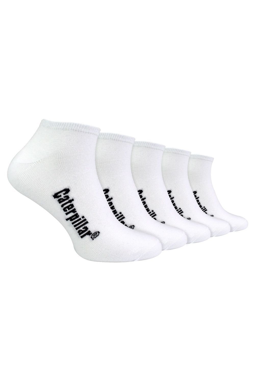 CAT CAT Men's 5 Pack Cotton Rich Trainer Work Socks in White - 1