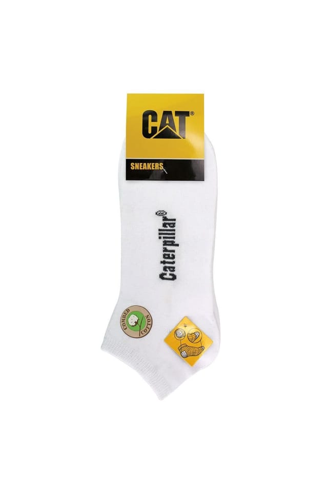 CAT CAT Men's 5 Pack Cotton Rich Trainer Work Socks in White - 2