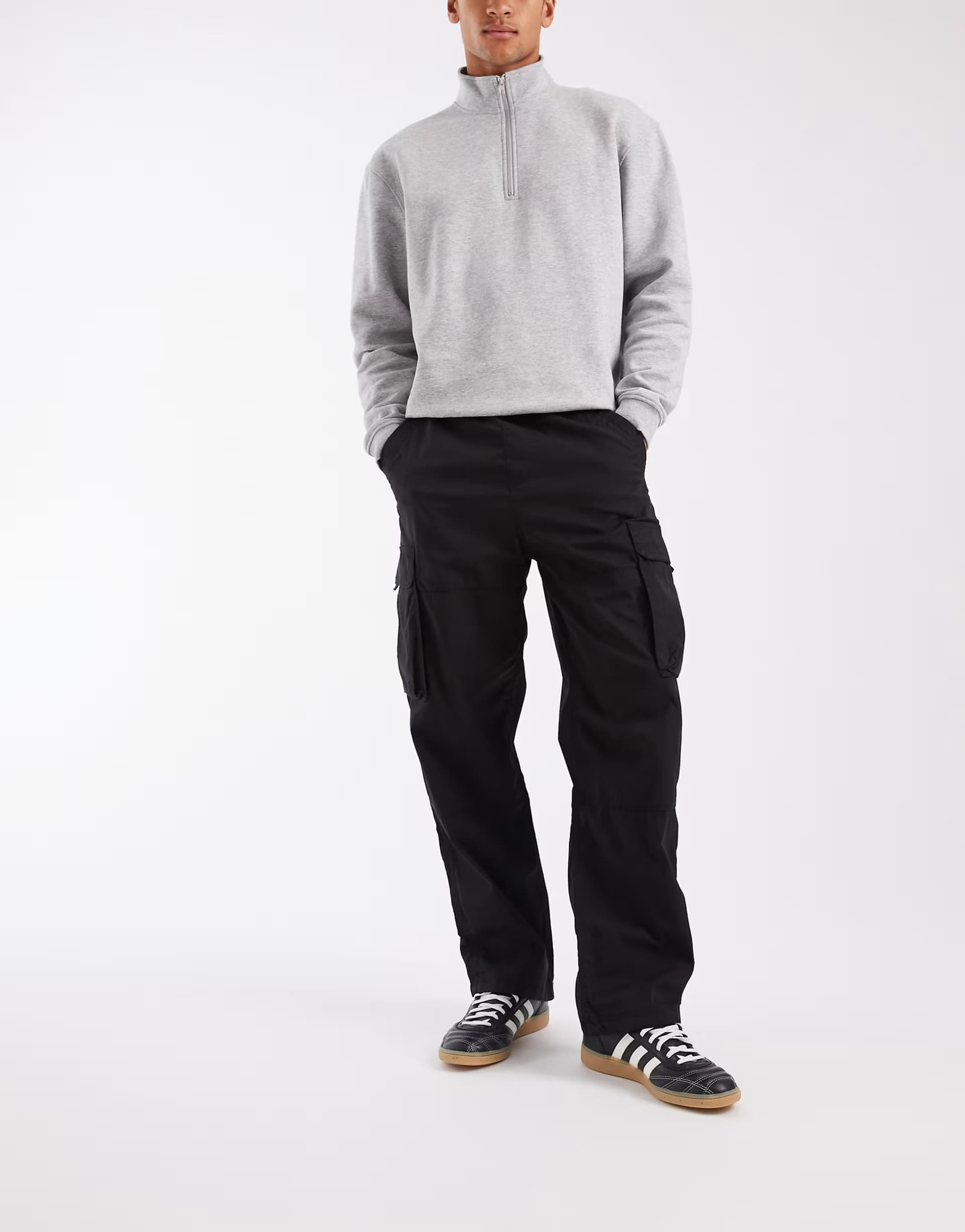 ASOS Hollister y2k baggy cargo trousers in washed black