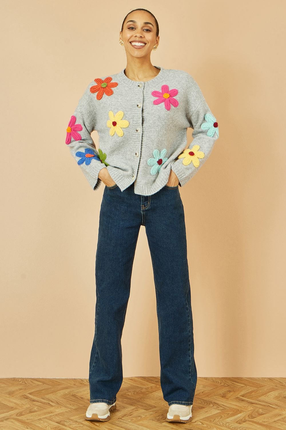 Yumi Yumi Women's Blue Dark Wash Stretch Wide Leg Jeans - 1