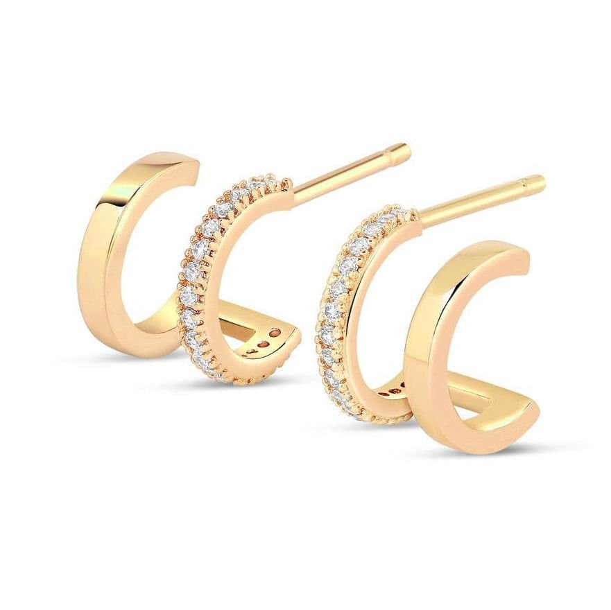 Gold Trip Gold Trip Women's Double Hoop Illusion Earrings in Gold