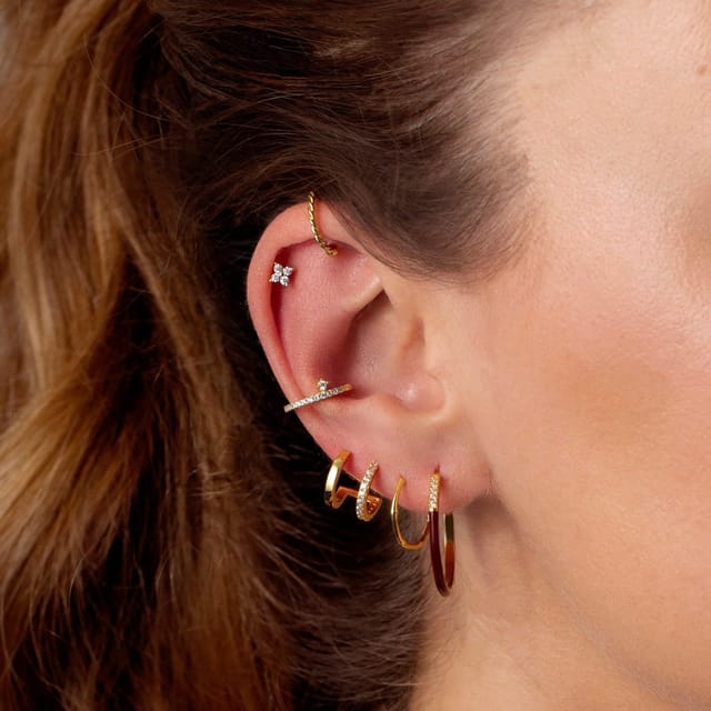 Gold Trip Gold Trip Women's Double Hoop Illusion Earrings in Gold - 3