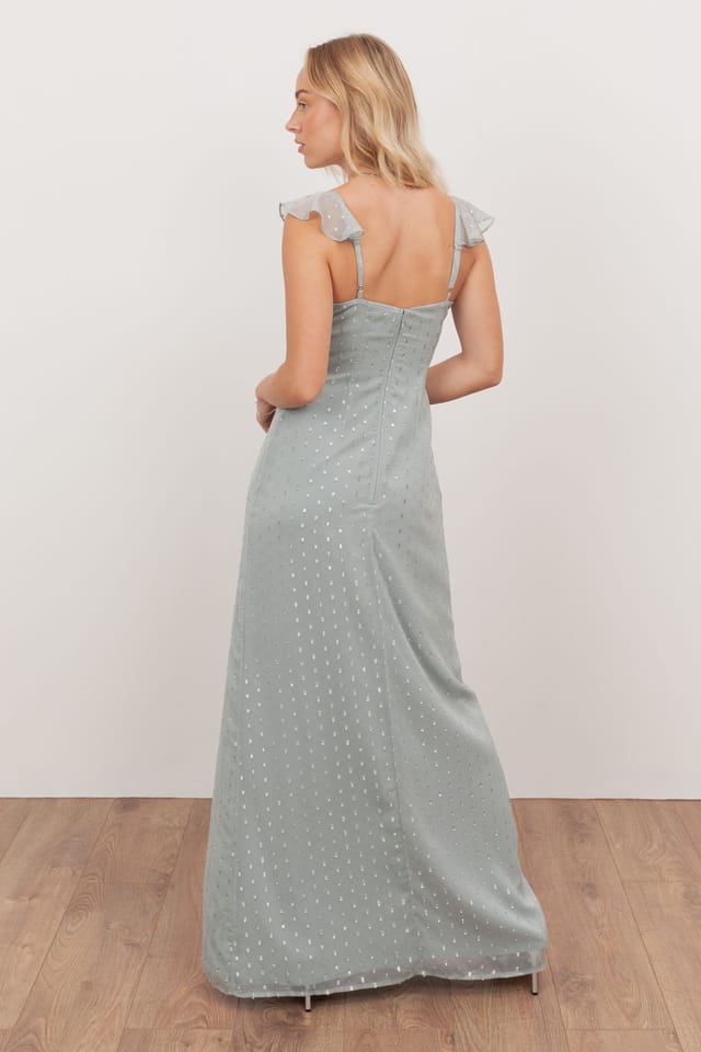 Anaya with Love Anaya with Love Women's Strappy V Neck Ruffle Maxi Dress in Blue - 2